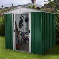 Yardmaster Emerald No Floor Metal Apex Shed 6 x 4.5ft, Green