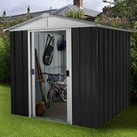 Yardmaster Castleton No Floor Metal Apex Shed 6 x 7ft, Grey
