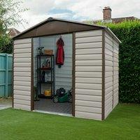 Yardmaster Shiplap No Floor Metal Shed 8 x 6ft, Brown