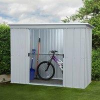Yardmaster Store All Metal Pent Shed 6 x 4ft with Floor Support Frame, Silver