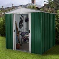 Yardmaster Emerald Metal Apex Shed 6'x4.5' w/ Floor Frame, Green