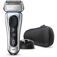 Braun Series 8 8350s, Electric Shaver, Rechargeable and Cordless Razor, Silver, Charging Stand and Fabric Travel Case, Wet and Dry, Foil Shaver, Li-lon Battery for Longer Lasting Shaving (60 min), 100% Waterproof, Silver