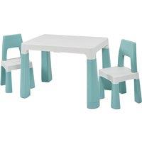 Liberty House Toys Kids White/Green Height Adj Table/Chairs, Green