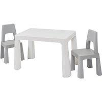 Liberty House Toys Kids White and Grey Height Adjustable Table and Chairs, Grey