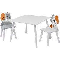 Liberty House Toys Cat and Dog Table and Chairs Set, Grey