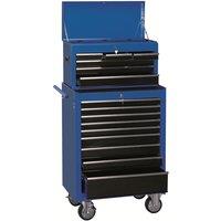 Draper 26" Combination Roller Cabinet and Tool Chest (15 Drawers) - Blue, Blue
