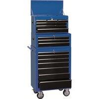 Draper 26" Combination Roller Cabinet and Tool Chest (16 Drawer) - Blue, Blue