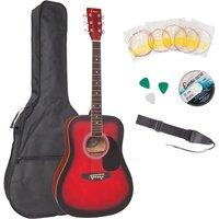 Encore Dreadnought Acoustic Guitar Outfit - Redburst, Red