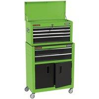 Draper 24" Combined Roller Cabinet and Tool Chest (6 Drawer) - Green