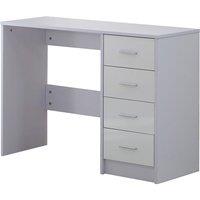 Zennor Multi-function High Gloss Desk with 4 Drawers - White, White