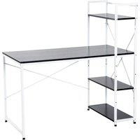 Zennor Zimr Metal Frame Workstation with 4-tier Bookshelf - Monochrome, Black