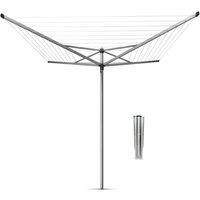 Brabantia Rotary Dryer Topspinner 60m With Ground Spike - Metallic Grey