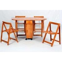 Heartlands Furniture Butterfly Dining Set with 4 Chairs Oak, Brown