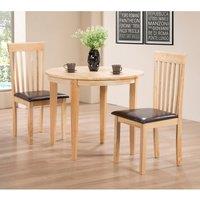 Heartlands Furniture Lunar Dining Set with 2 Chairs Natural, Brown