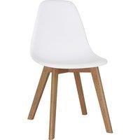 Heartlands Furniture Set Of 4 Belgium Plastic Chairs with Solid Beech Legs White, White