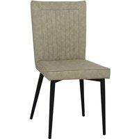 Heartlands Furniture Set Of 4 Hoskin Faux Leather Chairs - Taupe/Black, Cream