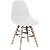Heartlands Furniture Set Of 4 Lilly Plastic Chairs with Solid Beech Legs - White, White