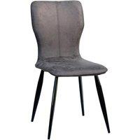 Heartlands Furniture Set Of 2 Manhattan Faux Leather Chairs - Grey/Black, Grey