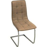 Heartlands Furniture Set Of 2 Olivia Faux Leather Chairs - Chrome/Brown, Brown