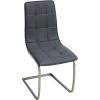 Heartlands Furniture Set Of 2 Olivia Faux Leather Chairs - Chrome/Grey, Grey