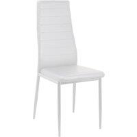 Heartlands Furniture Set Of 6 Pearl Faux Leather Chairs with White Legs - White, White