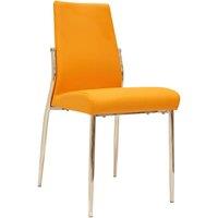 Heartlands Furniture Set Of 4 Renzo Faux Leather Chairs - Chrome/Orange, Orange