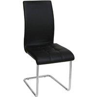 Heartlands Furniture Set Of 4 Samurai Faux Leather Chairs - Chrome/Black, Black
