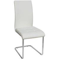 Heartlands Furniture Set Of 4 Samurai Faux Leather Chairs - Chrome/White, White