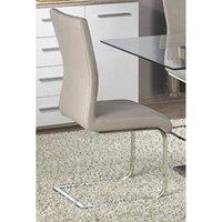 Heartlands Furniture Set Of 2 Simone Faux Leather Chairs - Chrome/Grey, Grey