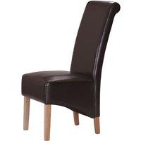 Heartlands Furniture Set Of 2 Trafalgar Rubberwood Leg Chair With Faux Leather Seats - Brown, Brown