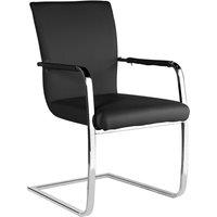 Heartlands Furniture Set Of 2 Una Faux Leather Arm Chairs - Chrome/Black, Black