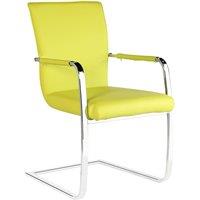 Heartlands Furniture Set Of 2 Una Faux Leather Arm Chairs - Chrome/Green, Green