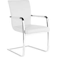 Heartlands Furniture Set Of 2 Una Faux Leather Arm Chairs - Chrome/White, White