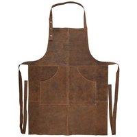 Fancy Flames Leather BBQ Apron, Black
