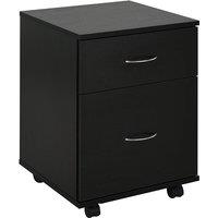 Zennor Kepler 2 Draw Filing Cabinet with Wheels - Black