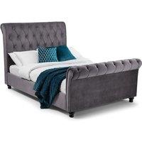 Julian Bowen Valentino Bed Grey Velvet Super King, Grey
