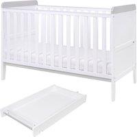 Tutti Bambini Rio Cot Bed w/ Changer & Mattress White/Grey, White