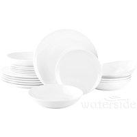 The Waterside 18 Piece Everyday Round Dinner Set - White, White