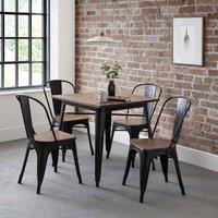 Julian Bowen Grafton Square Four Seater Dining Table, Brown
