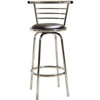 Heartlands Furniture 102cm Chrome Bar Stool with Swivel Seat and Wide Backrest