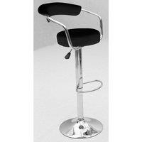 Heartlands Furniture Black and Chrome Bar Stool Pair Adjustable Height