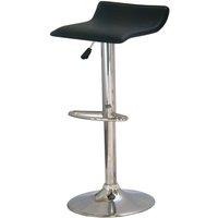 Heartlands Furniture Black and Chrome Bar Stool Pair Adjustable Height, Black