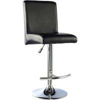 Heartlands Furniture Manor Adjustable Height Bar Stool Pair Chrome and Black