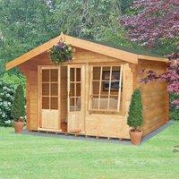 Shire Hale 12 ft x 10 ft Log Cabin, Brown