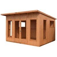 Shire Miami 12 ft x 10 ft Summerhouse, Brown