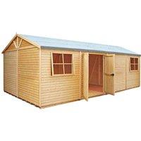 Shire Mammoth 12 ft x 24 ft Loglap Workshop, Brown