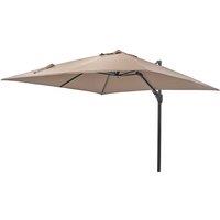 Platinum Challenger T2 3m Square Parasol (base not included) - Taupe, Brown