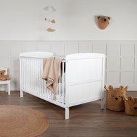 CuddleCo Juliet Cot Bed with Mother & Baby Rose Gold Sprung Mattress White, White