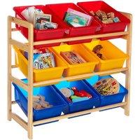 Interiors By Premier Housewares Toy Storage Unit With 9 Plastic Tubs Multi, Multi