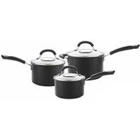 Circulon Total Hard Anodised Non-Stick Induction 3-Piece Saucepan Set, Black